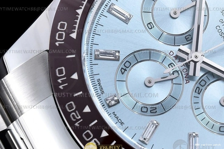 Rolex aaa copy 116500 CER Clean 904L I-Blu A4130 ROLDYT0442 -Daytona Brn Dia SS 1101